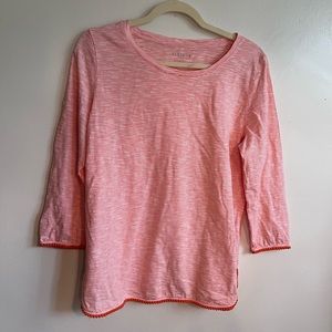 Talbots 3/4-sleeve t-shirt, orange and white stripe with gorgeous orange…